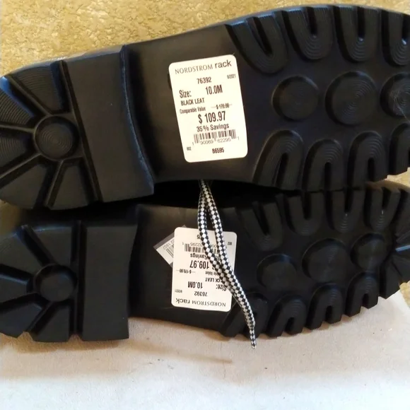 Blondo Lace-up Combat Boots Waterproof Leather Sz 10 NWD - Picture 5 of 8